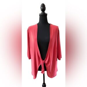 Perceptions New York: Rustic Coral Tie-Front Cardigan